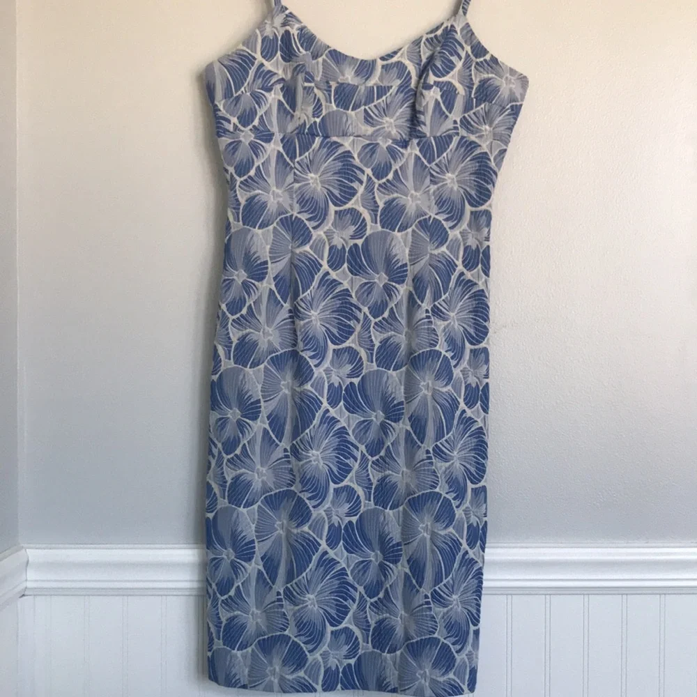 Anthropologie Blue and White Floral Dress - Picture 2 of 7